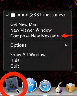 Compose New Message from dock