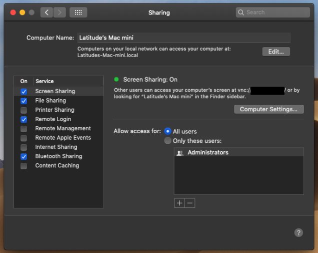 Screen Sharing settings window