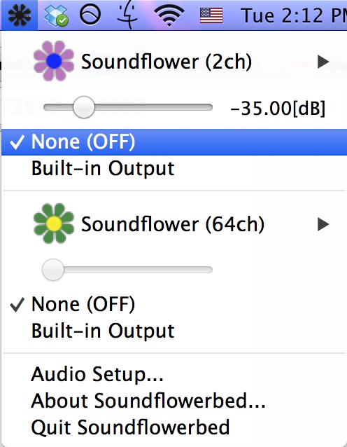 Screenshot of dropdown for Carmine Paulino's Soundflower update