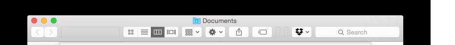 Toolbar with Dropbox icon